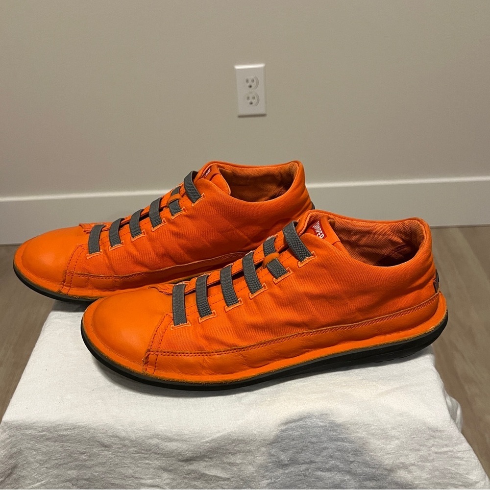 Camper Beetle Orange Cotton Ankle Boots 42